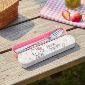 Juego de cubiertos grabados -Hello Kitty-