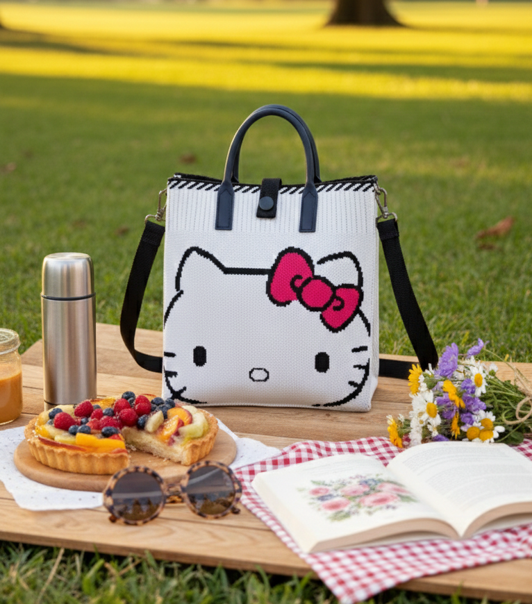 Cartera Tejida -Hello Kitty-